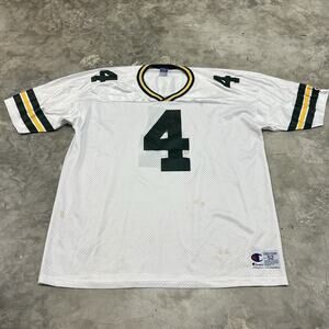 Vintage GREEN BAY PACKERS Brett Favre CHAMPION white Football Jersey SZ 52 READ